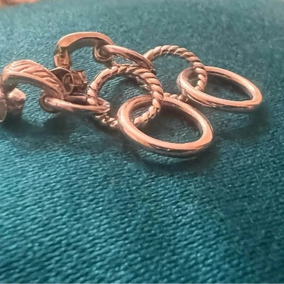 Twisted Oval Link Solid 925 Sterling Silver Earrings Vintage Inspired - Picture 8 of 12
